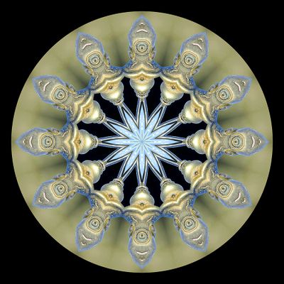 Kaleidoscopic creation done with a picture of a public fountain in Zurich