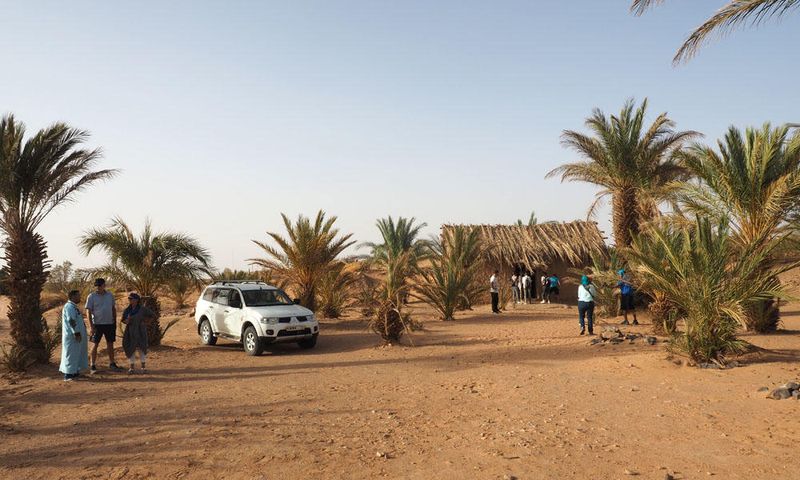 Desert rest stop for the tourists in the Sahara desert
