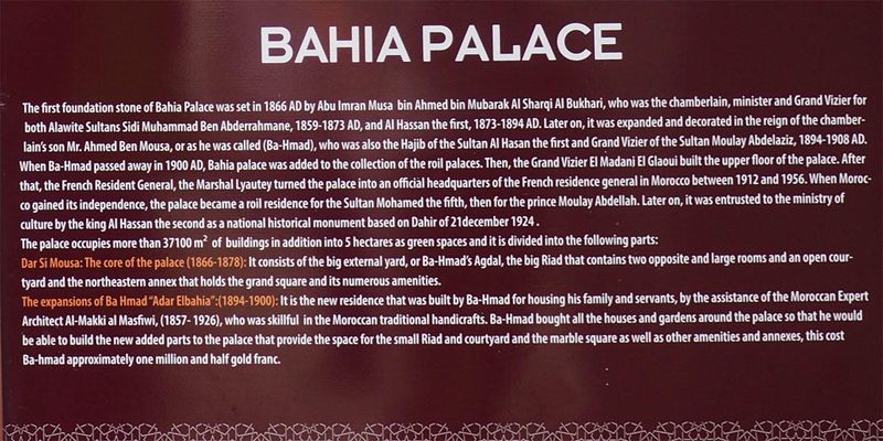 Story of the Bahia Palace