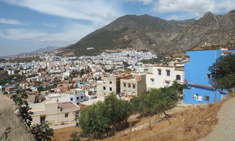 View of Chefchauen when leaving town
