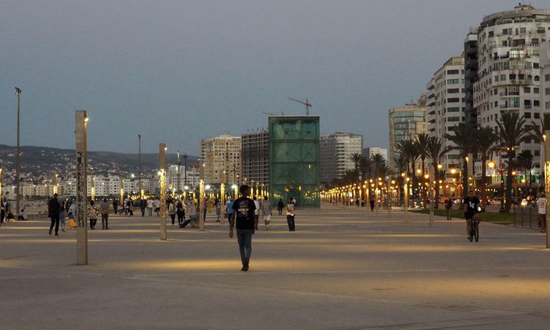 After sunset on the promenade in Tangier
