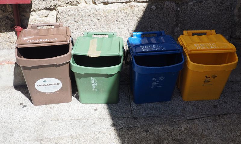 Recycling in the medieval town section of Guimaraez