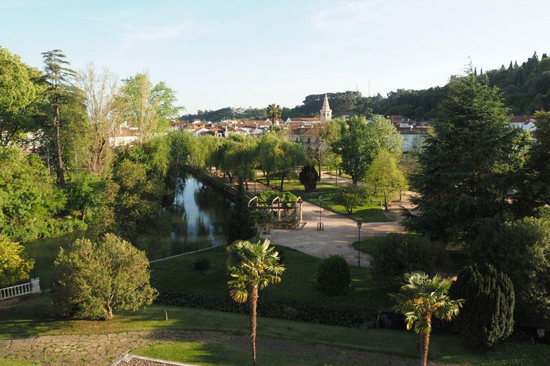 View of Nabao river and the town of Tomar