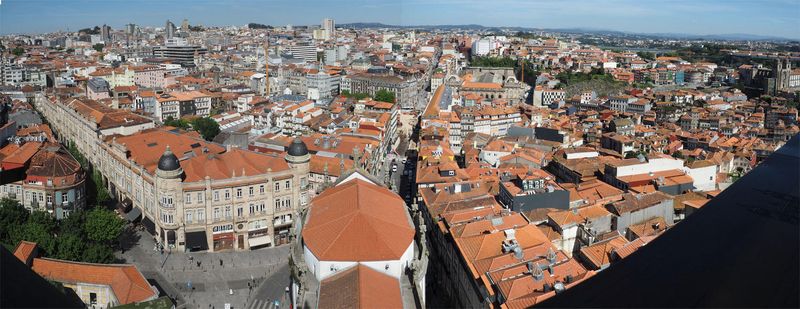 Panoramic view of Porto from Clerigos tower