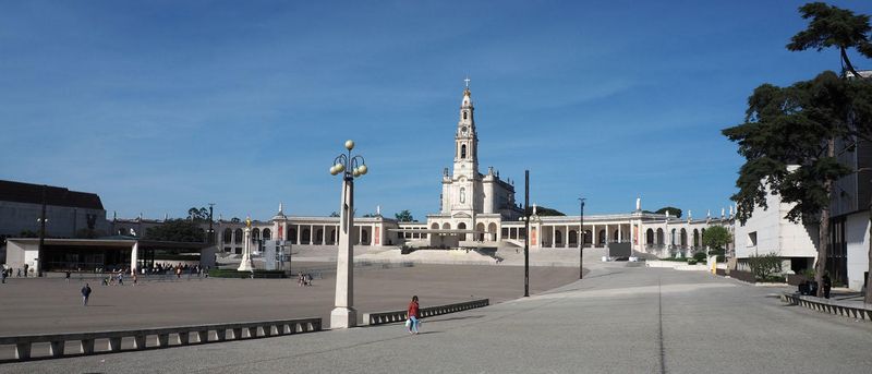 First sight of the open space at the Fatima pilgrimage center