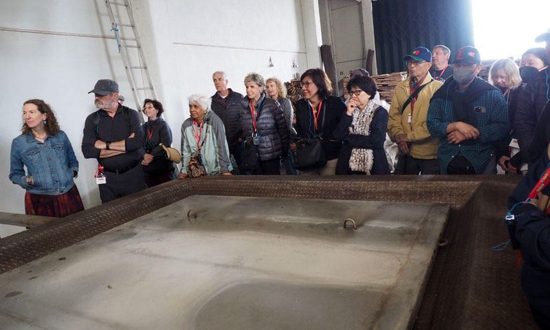 The vat for boiling the cork at the factory