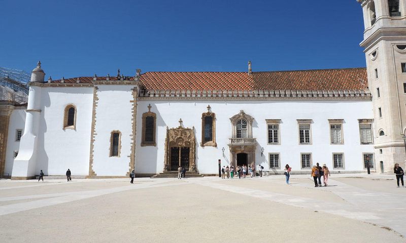 The building across the courtyard at the University of Coimbra