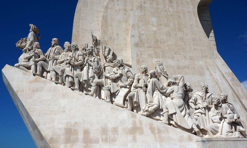 On one side of the Monument of the Discoveries