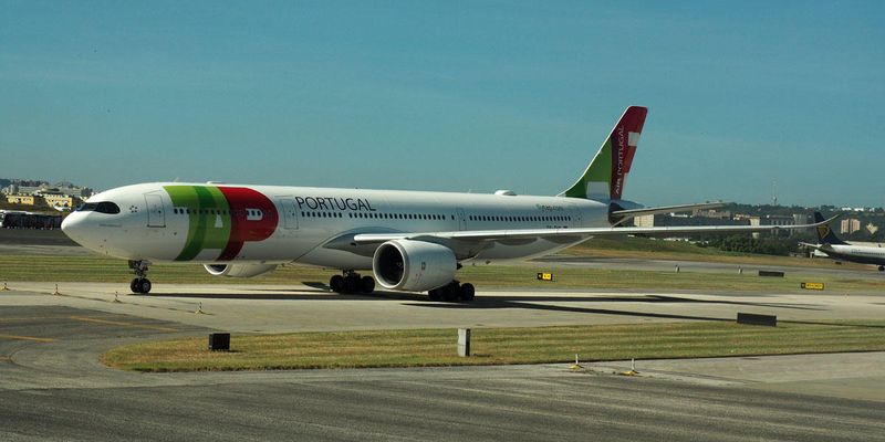 An Air Portugal aircraft at Lisbon Airport