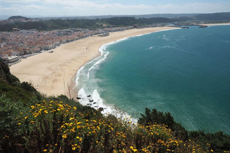 Lower section of Nazare from the cliffs
