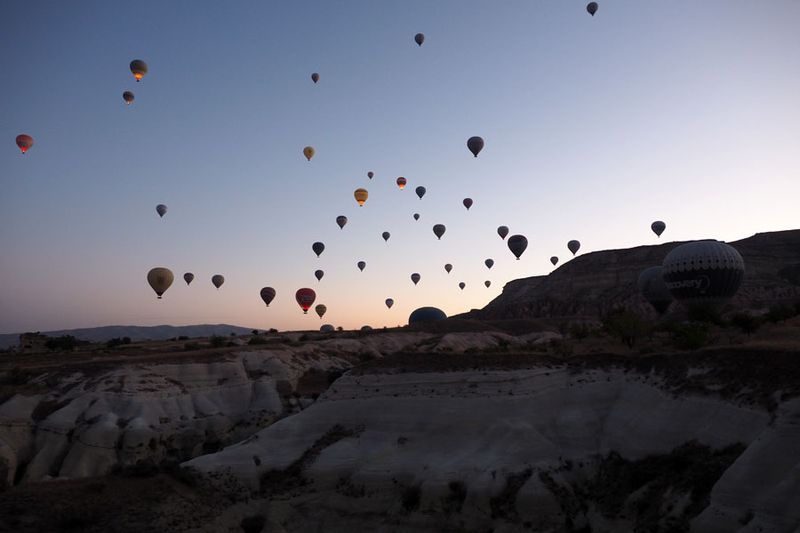 Early morning in the skies above Cappadocia
