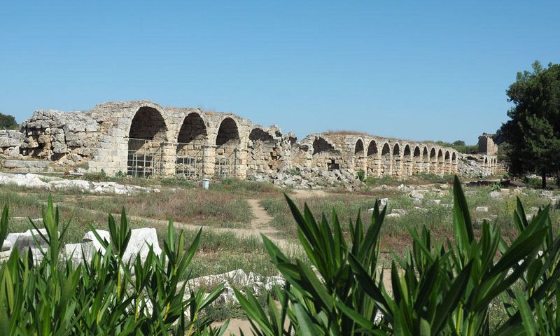 Remains of the stadium at the ruins of Perge