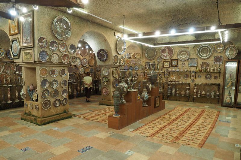In the pottery store