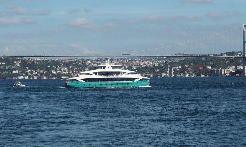 A ferry boat across the Bosporus Strait