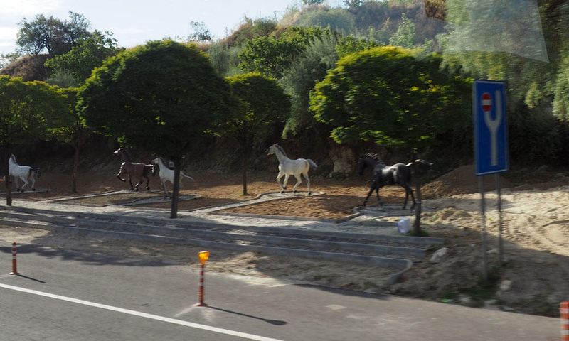 A roadside salute to Cappadocian horses