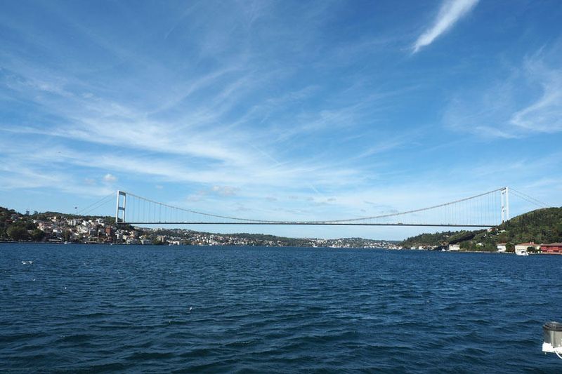 Approaching the second bridge across the Bosporus