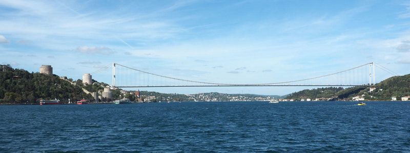 Approaching the second bridge across the Bosporus