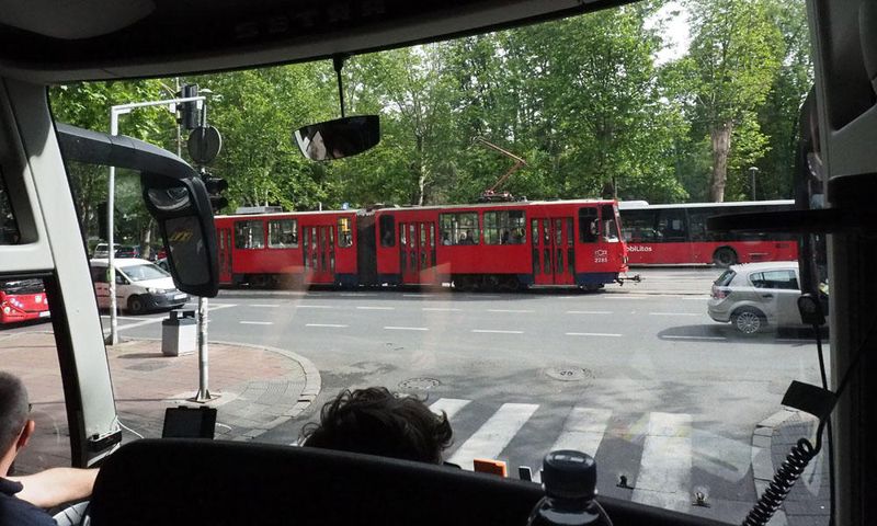 On the bus in Belgrade