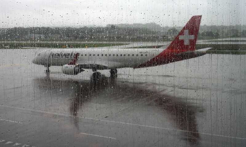 A wet morning in Zurich Airport
