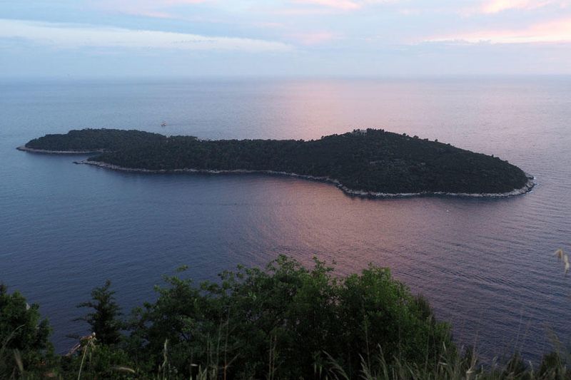Lokrum Island at sunset