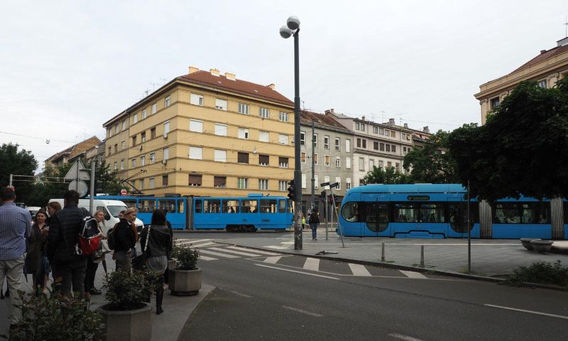 Trams running front of our hotel