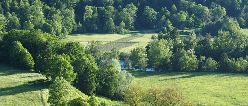 Making out the Sava River in the plain below the town