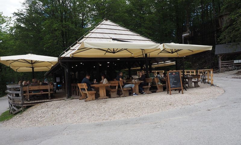 An eartery at the camping site for Bohinj Lake