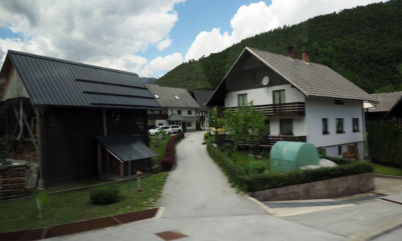 Houses in a village on the way to Lake Bohinj