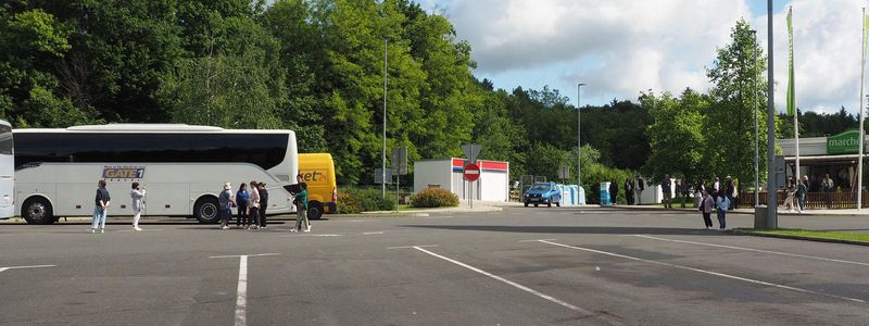Our bus in a rest area
