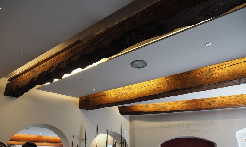Original wooden beams in Bled Castle