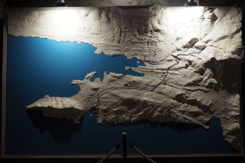 3D topographical map of area showing the water supply during Roman times