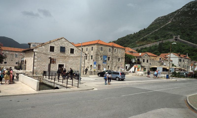 First view of Ston from the bus parking lot