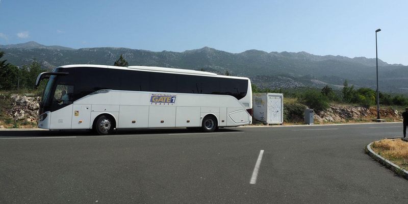 At the first rest stop on the way to Split