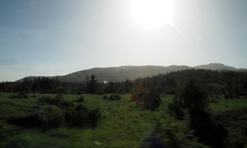 The sun in my eyes early morning on out way to Split