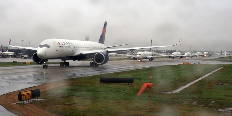 Lined up for takeoff