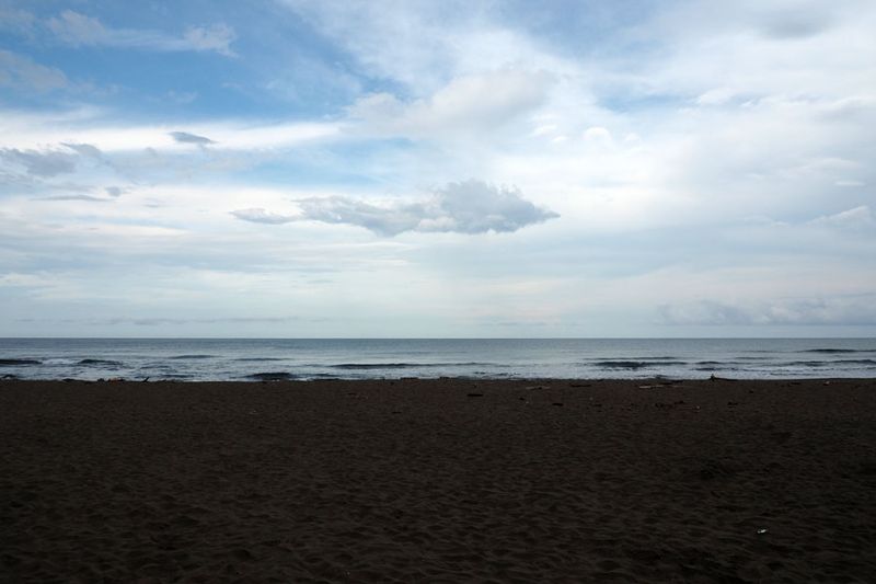 The Caribbean sea in the evening from the beach
