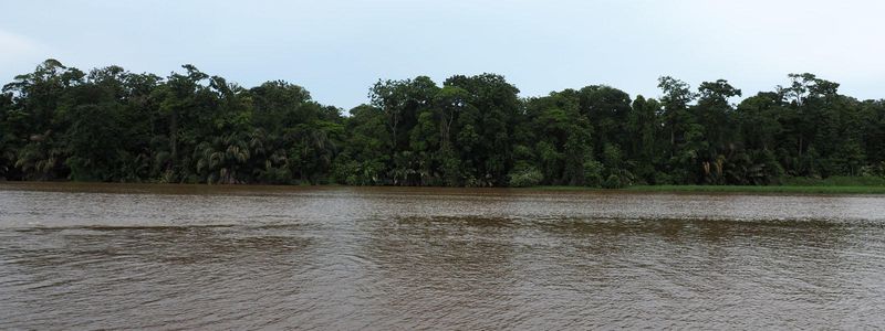 Across the waterway in front of the Evergreen Lodge