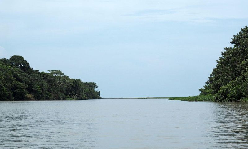 Where the Parismina river meets the Caribbean sea