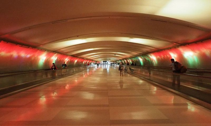 Underground tunnel between Terminals A and B&C - Detroit airport