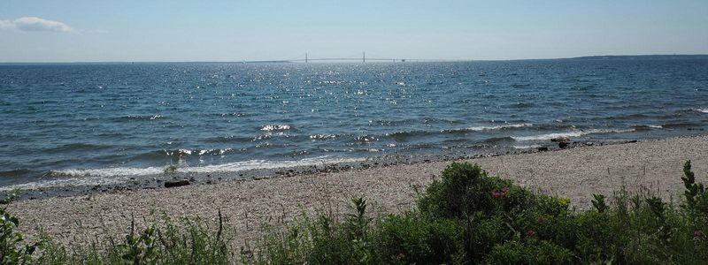 The Mackinac Bridge from Mackinac Island