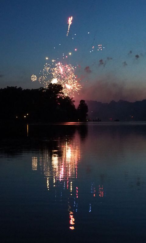 Fireworks over the lake