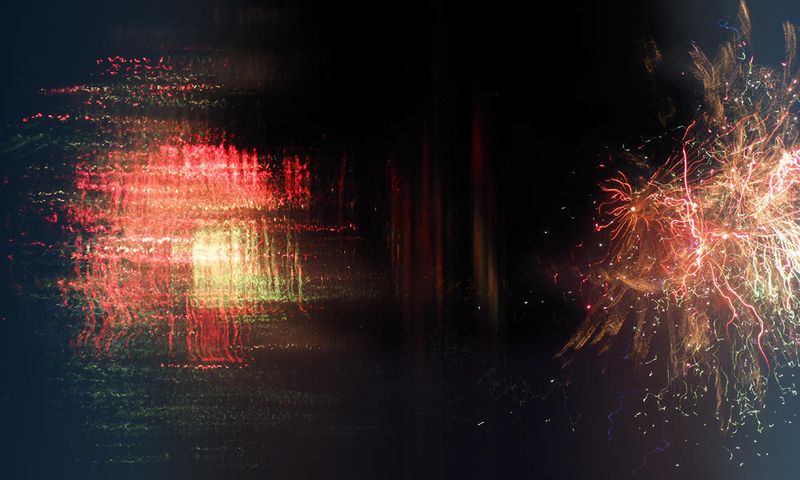 Reflections of fireworks