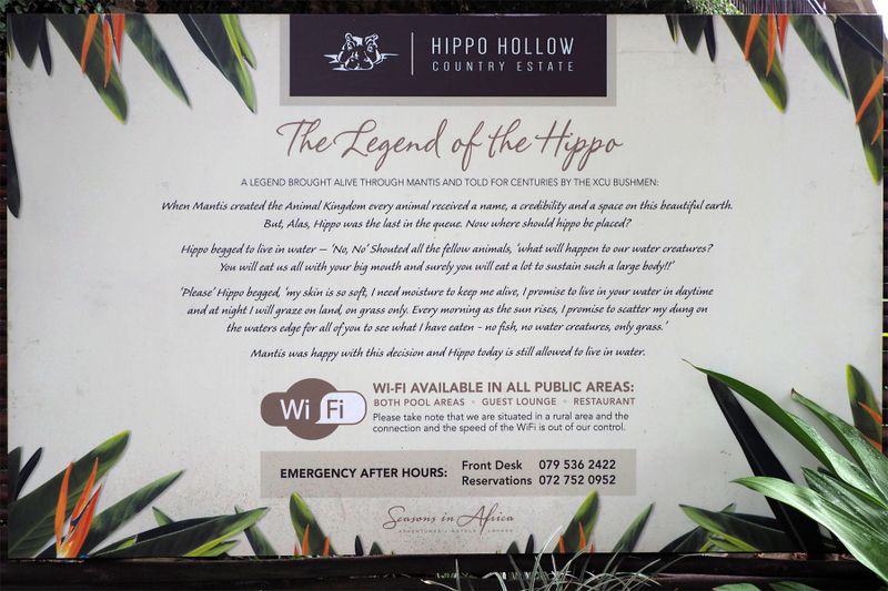 At the hotel in Hazyview