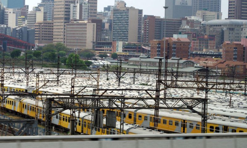 Commuter trains parked in a yard Johannesberg