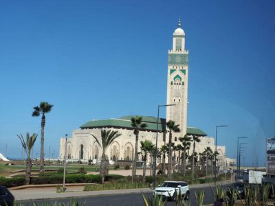Approaching Hassan II Mosque