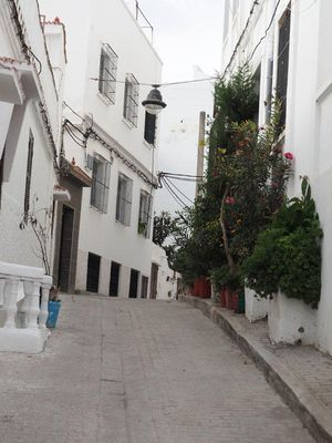 Empty street in the town of Tangier