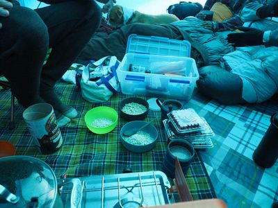 Breakfast in the tent