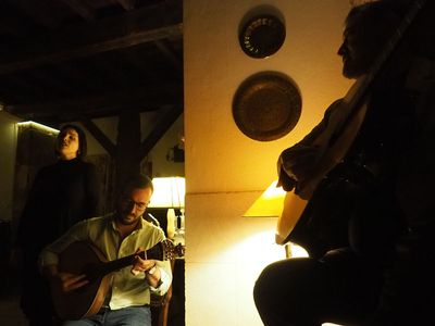 At a restaurant with live Fado music