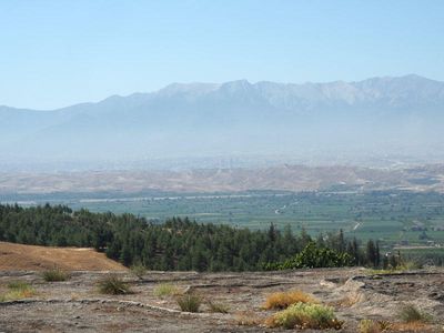 The plains and mountains seen from Pamukkale