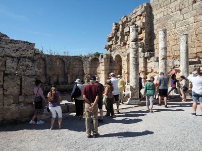 Entering the area of the roman bath